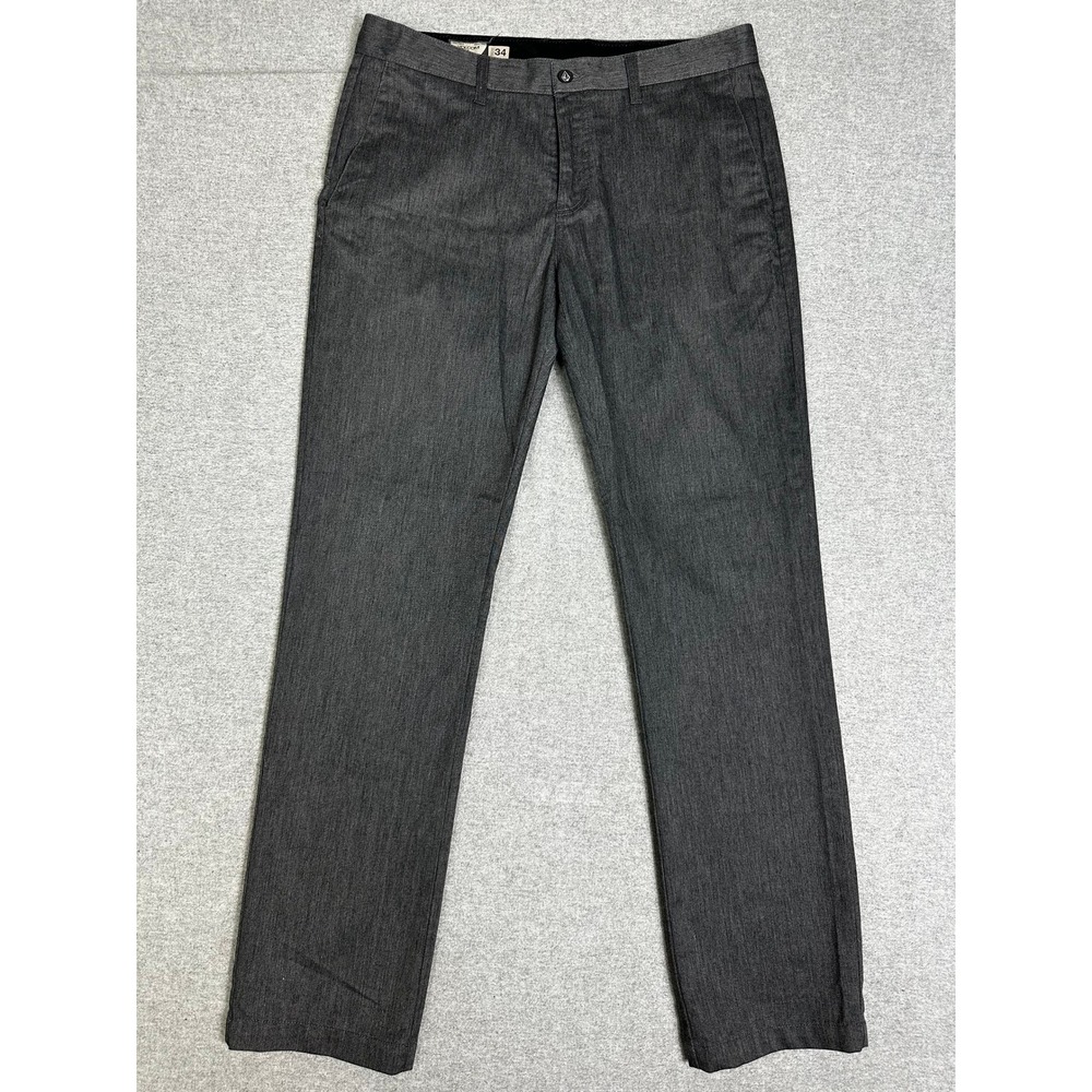 Volcom Frickin Modern Stretch Pants Mens 34 Charcoal Gray Straight Chino